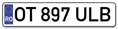 Placuta inmatriculare numar auto  OT-897-ULB, OT 897 ULB, OT897ULB