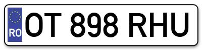 Placuta inmatriculare numar auto  OT-898-RHU, OT 898 RHU, OT898RHU