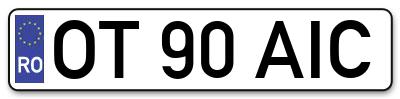 Placuta inmatriculare numar auto  OT-90-AIC, OT 90 AIC, OT90AIC