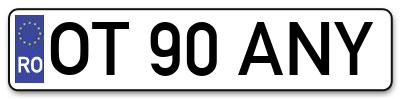 Placuta inmatriculare numar auto  OT-90-ANY, OT 90 ANY, OT90ANY
