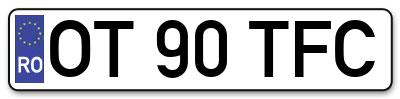 Placuta inmatriculare numar auto  OT-90-TFC, OT 90 TFC, OT90TFC