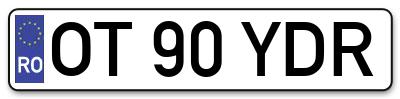 Placuta inmatriculare numar auto  OT-90-YDR, OT 90 YDR, OT90YDR