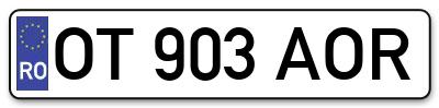 Placuta inmatriculare numar auto  OT-903-AOR, OT 903 AOR, OT903AOR