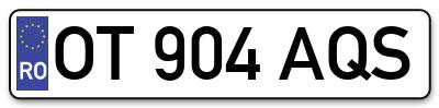 Placuta inmatriculare numar auto  OT-904-AQS, OT 904 AQS, OT904AQS