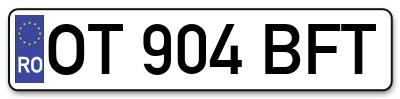 Placuta inmatriculare numar auto  OT-904-BFT, OT 904 BFT, OT904BFT