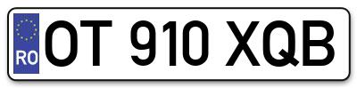 Placuta inmatriculare numar auto  OT-910-XQB, OT 910 XQB, OT910XQB