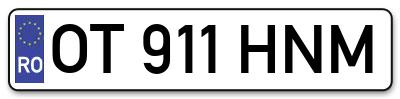 Placuta inmatriculare numar auto  OT-911-HNM, OT 911 HNM, OT911HNM