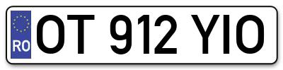 Placuta inmatriculare numar auto  OT-912-YIO, OT 912 YIO, OT912YIO