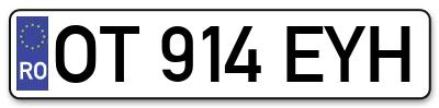 Placuta inmatriculare numar auto  OT-914-EYH, OT 914 EYH, OT914EYH
