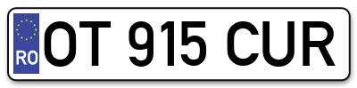 Placuta inmatriculare numar auto  OT-915-CUR, OT 915 CUR, OT915CUR