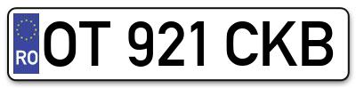 Placuta inmatriculare numar auto  OT-921-CKB, OT 921 CKB, OT921CKB
