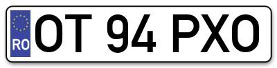 Placuta inmatriculare numar auto  OT-94-PXO, OT 94 PXO, OT94PXO