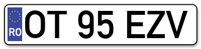 Placuta inmatriculare numar auto  OT-95-EZV, OT 95 EZV, OT95EZV