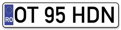 Placuta inmatriculare numar auto  OT-95-HDN, OT 95 HDN, OT95HDN
