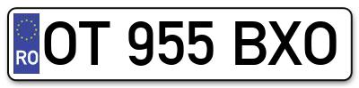 Placuta inmatriculare numar auto  OT-955-BXO, OT 955 BXO, OT955BXO