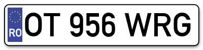Placuta inmatriculare numar auto  OT-956-WRG, OT 956 WRG, OT956WRG
