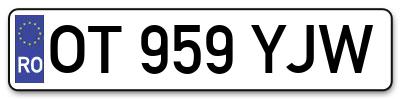 Placuta inmatriculare numar auto  OT-959-YJW, OT 959 YJW, OT959YJW