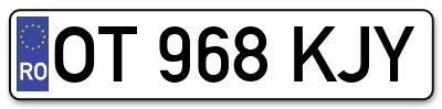 Placuta inmatriculare numar auto  OT-968-KJY, OT 968 KJY, OT968KJY