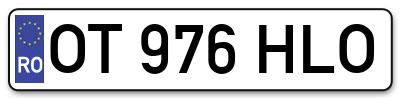Placuta inmatriculare numar auto  OT-976-HLO, OT 976 HLO, OT976HLO