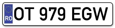 Placuta inmatriculare numar auto  OT-979-EGW, OT 979 EGW, OT979EGW