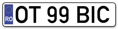 Placuta inmatriculare numar auto  OT-99-BIC, OT 99 BIC, OT99BIC