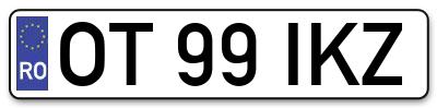 Placuta inmatriculare numar auto  OT-99-IKZ, OT 99 IKZ, OT99IKZ