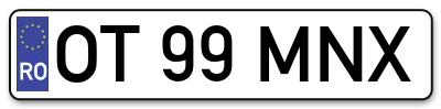 Placuta inmatriculare numar auto  OT-99-MNX, OT 99 MNX, OT99MNX