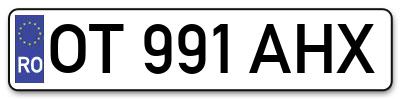 Placuta inmatriculare numar auto  OT-991-AHX, OT 991 AHX, OT991AHX
