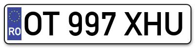 Placuta inmatriculare numar auto  OT-997-XHU, OT 997 XHU, OT997XHU