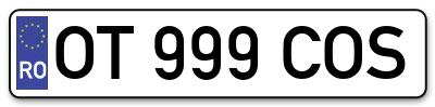 Placuta inmatriculare numar auto  OT-999-COS, OT 999 COS, OT999COS