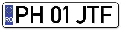 Placuta inmatriculare numar auto  PH-01-JTF, PH 01 JTF, PH01JTF