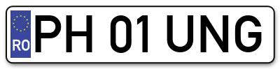 Placuta inmatriculare numar auto  PH-01-UNG, PH 01 UNG, PH01UNG