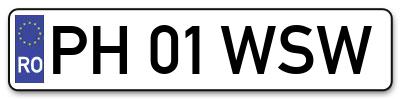 Placuta inmatriculare numar auto  PH-01-WSW, PH 01 WSW, PH01WSW
