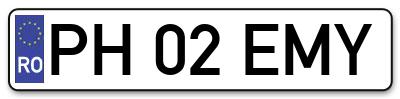 Placuta inmatriculare numar auto  PH-02-EMY, PH 02 EMY, PH02EMY