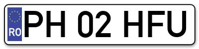 Placuta inmatriculare numar auto  PH-02-HFU, PH 02 HFU, PH02HFU