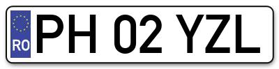 Placuta inmatriculare numar auto  PH-02-YZL, PH 02 YZL, PH02YZL