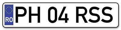 Placuta inmatriculare numar auto  PH-04-RSS, PH 04 RSS, PH04RSS
