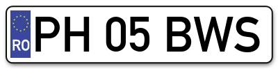 Placuta inmatriculare numar auto  PH-05-BWS, PH 05 BWS, PH05BWS