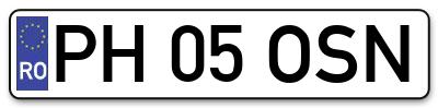 Placuta inmatriculare numar auto  PH-05-OSN, PH 05 OSN, PH05OSN