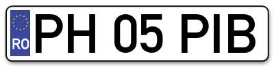 Placuta inmatriculare numar auto  PH-05-PIB, PH 05 PIB, PH05PIB