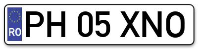Placuta inmatriculare numar auto  PH-05-XNO, PH 05 XNO, PH05XNO