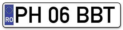Placuta inmatriculare numar auto  PH-06-BBT, PH 06 BBT, PH06BBT
