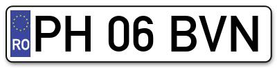 Placuta inmatriculare numar auto  PH-06-BVN, PH 06 BVN, PH06BVN