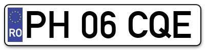 Placuta inmatriculare numar auto  PH-06-CQE, PH 06 CQE, PH06CQE