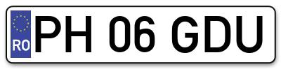 Placuta inmatriculare numar auto  PH-06-GDU, PH 06 GDU, PH06GDU