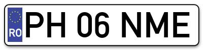 Placuta inmatriculare numar auto  PH-06-NME, PH 06 NME, PH06NME