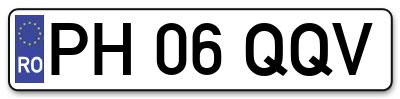 Placuta inmatriculare numar auto  PH-06-QQV, PH 06 QQV, PH06QQV