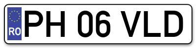 Placuta inmatriculare numar auto  PH-06-VLD, PH 06 VLD, PH06VLD
