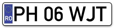 Placuta inmatriculare numar auto  PH-06-WJT, PH 06 WJT, PH06WJT