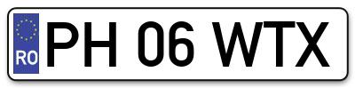 Placuta inmatriculare numar auto  PH-06-WTX, PH 06 WTX, PH06WTX